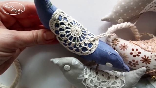 Текстильные птички игрушки. Декор для интерьера смотреть онлайн