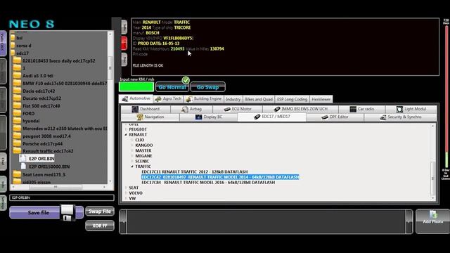 Renault Trafic EDC17C42 MILEAGE REPAIR- NEO8 Calculator смотреть онлайн