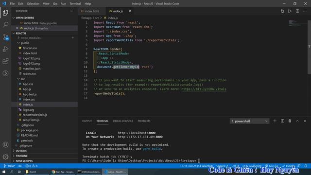 1004 - React JS - First App - Ứng Dụng đầu Tiên !