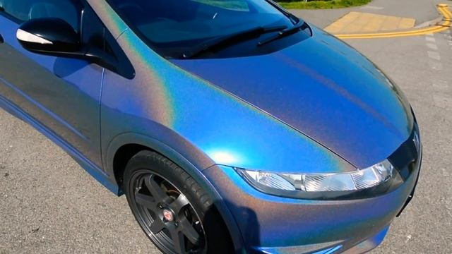 Intergalactic Blue (ORACAL 970 RA Premium Cast) full vinyl wrap on 2011 Honda Civic MK VIII смотреть онлайн