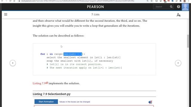 Daniel Liang Python Section 7.10 Selection Sort смотреть онлайн
