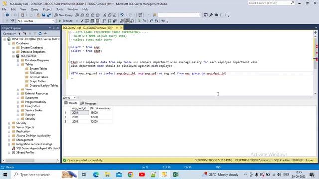 SQL WITH Clause | SQL Common Table Expression – CTE | SQL Interview Questions for Interview–Part 2 смотреть онлайн