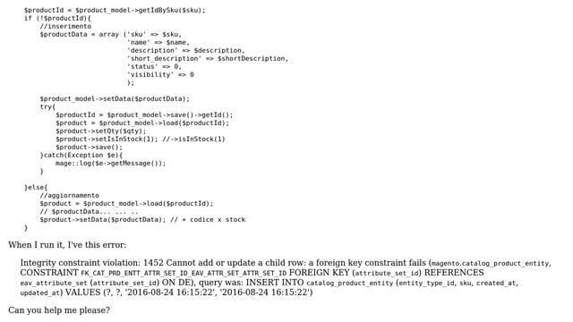 Magento: Integrity constraint violation: 1452 Cannot add or update a child row смотреть онлайн