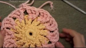 Как связать коврик из полиэфирного шнура. Арлекино