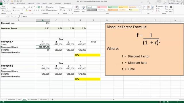 How To... Calculate Net Present Value (NPV) in Excel 2013 смотреть онлайн