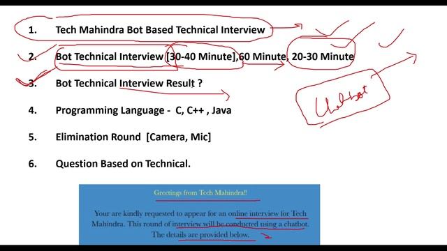 Tech Mahindra Chat bot Technical Interview 2022 | Last Round ? | Elimination Round | смотреть онлайн