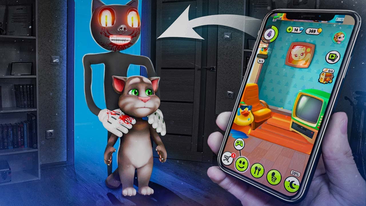 КАРТУН КЭТ НАПАЛ НА ГОВОРЯЩЕГО ТОМА в 3:00! смотреть онлайн