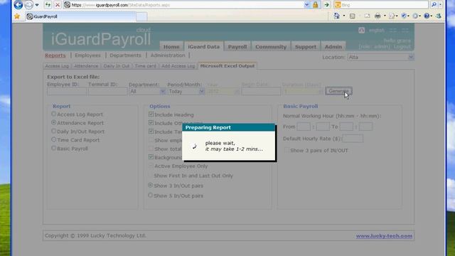iGuardPayroll Download Excel Throught IE8 смотреть онлайн