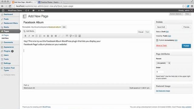 Facebook Album WordPress plugin video tutorial смотреть онлайн