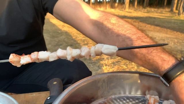 Шашлык из печени- секрет быстрого вкусного ужина на мангале (Ciger kebab) смотреть онлайн