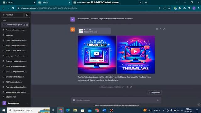 How to Generate or Edit Picture/Thumbnail on Chatgpt| Alpha gpt New feature 2023 смотреть онлайн