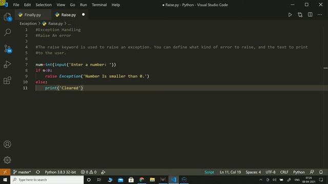 Exception Handling - Raise an error смотреть онлайн
