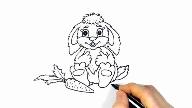Как нарисовать зайчика / раскраска малышам смотреть онлайн