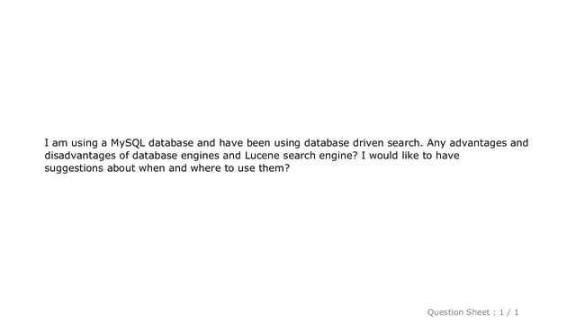 MySQL : Search engine Lucene vs Database search смотреть онлайн