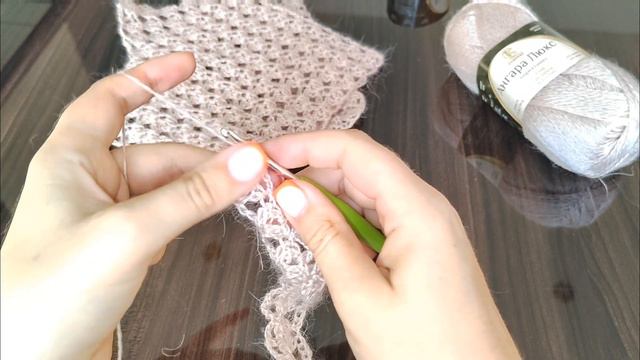 Узор крючком для палантина. Всего два ряда👌👌👌 смотреть онлайн