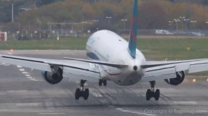 Жесткие посадки самолетов при сильном боковом ветре