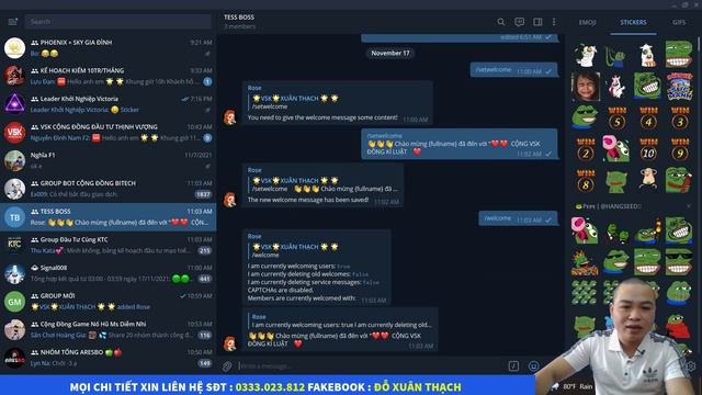 [Hướng Dẫn] Tạo Group Telegram add Bot Rose || Auto Trả lời tự động nhanh nhất || SKT Group смотреть онлайн
