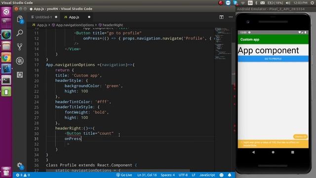 React-Native tutorial # Button in navigation Header смотреть онлайн