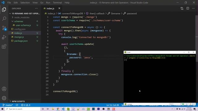 MongoDB in NodeJS - Renaming and Removing Document Fields (2020) [Episode #15] смотреть онлайн