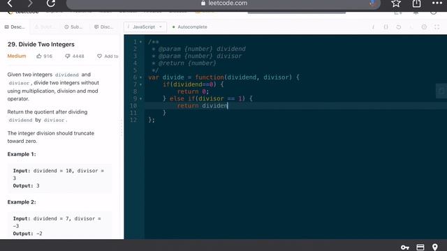 JavaScript LeetCode 29: Divide Two Integers | 猫打球解题视频系列 [中文] смотреть онлайн