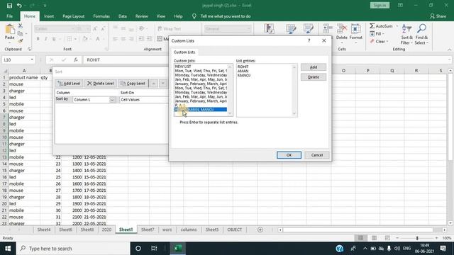 How to use Short & Filter in excel || Home Tab Part 6 || custom short|| смотреть онлайн