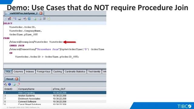 TIBCO Data virtualization video tutorials Procedure Joins смотреть онлайн