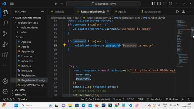 Form Validation using React |Full Stack Project part 2 | React form handling and Validation смотреть онлайн
