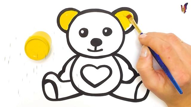 Как нарисовать Игрушку | Раскраска Плюшевый Мишка | Раскраски Малышам смотреть онлайн