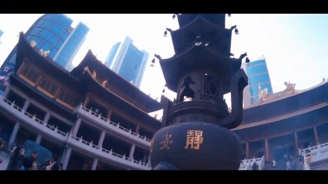 Jing'an temple, Shanghai, West Nanjing Road, China смотреть онлайн