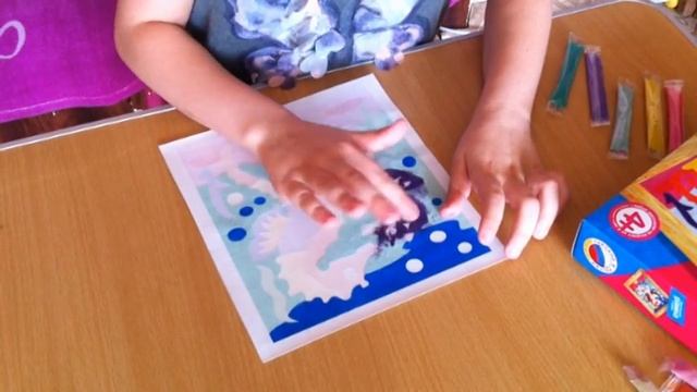 Рисуем цветным песком картину фреску морские друзья творческое занятие смотреть онлайн