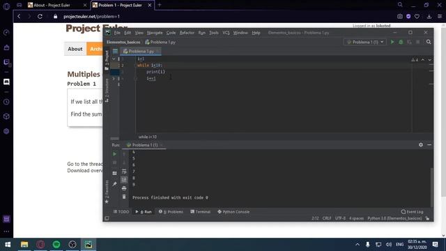 Project Euler con Python #1 Múltiplos de 3 y 5 смотреть онлайн