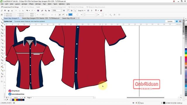 Cara Mudah Desain Baju Kerja PDH PDL Dengan CorelDraw (Free CDR)