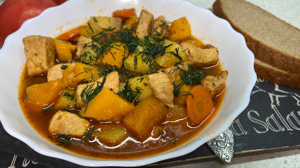 Жаркое из тыквы. Простой и очень вкусный рецепт! смотреть онлайн