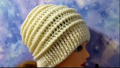 Шапка рельефными столбиками крючком.Шапка быстро, просто, красиво крючком на любой размер. (720p) смотреть онлайн