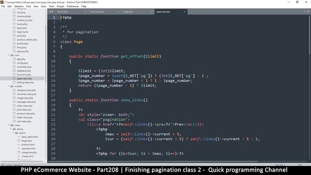 #208 PHP Ecommerce website development | Paginating other pages | MVC OOP - Quick programming смотреть онлайн