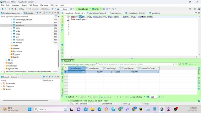 Агрегиращи функции в SQL (min(), max(), avg(), sum(), count()) смотреть онлайн