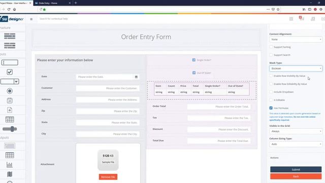 Inline Input Grid Hide/Disable Rows