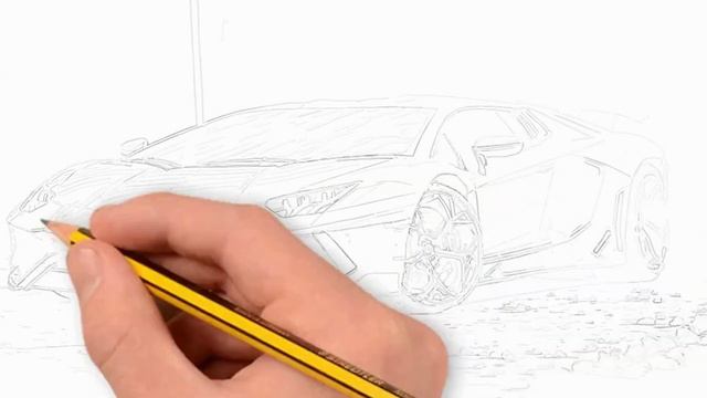 Witness the Transformation: From 2D Sketch to 3D Render of a Lamborghini Aventador смотреть онлайн
