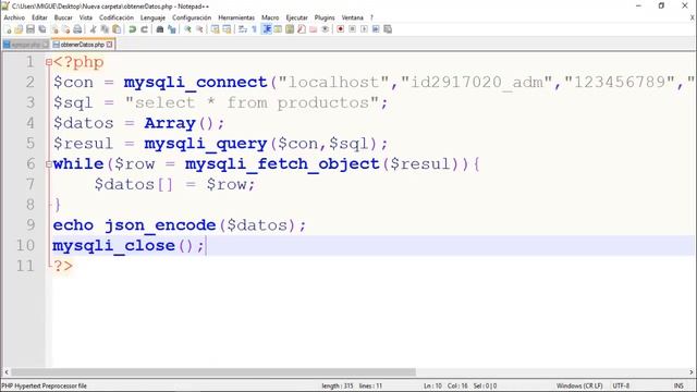 44 - Android + Php + Mysql - obtenerDatos.php смотреть онлайн