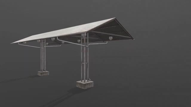 TRS Моделирование. Рендер платформенного навеса РЖД