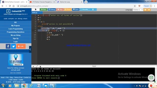 ||fibonacci series in python||fully explained by experts||edushop||david upadhyay|| смотреть онлайн