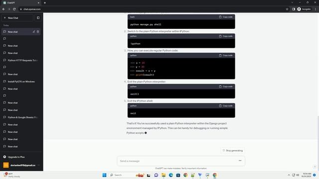 Running a plain python interpreter in presense of ipython with manage py shell смотреть онлайн