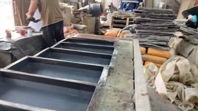 Производство бордюров по технологии «Мрамор из бетона» в цвете «Огония» смотреть онлайн