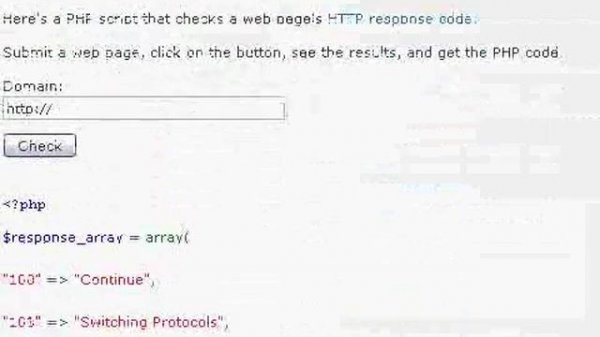 HTTP Response Code PHP Script