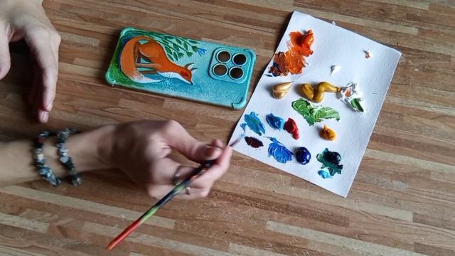 Роспись чехла на телефон акрилом / Мастер-класс по росписи / Кастом чехла / Castom /Acrylic Paintin