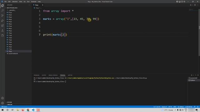 Python Tutorial For Absolute Beginners - 28 - Arrays смотреть онлайн