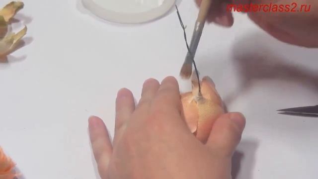 Мастер класс Роза на заре - Часть 9 - Цветы из ткани смотреть онлайн