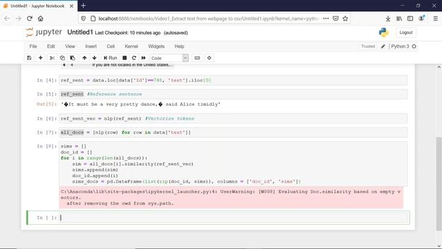 Sentence similarity using Gensim & SpaCy in python смотреть онлайн