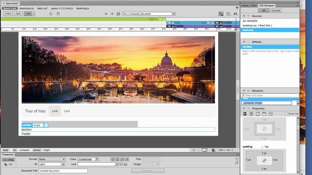 Create a Basic Responsive Design Site using Bootstrap in Dreamweaver CC смотреть онлайн