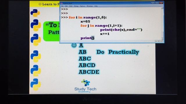 Python Pattern Programs - Printing Alphabet's in Right Triangle Shape смотреть онлайн